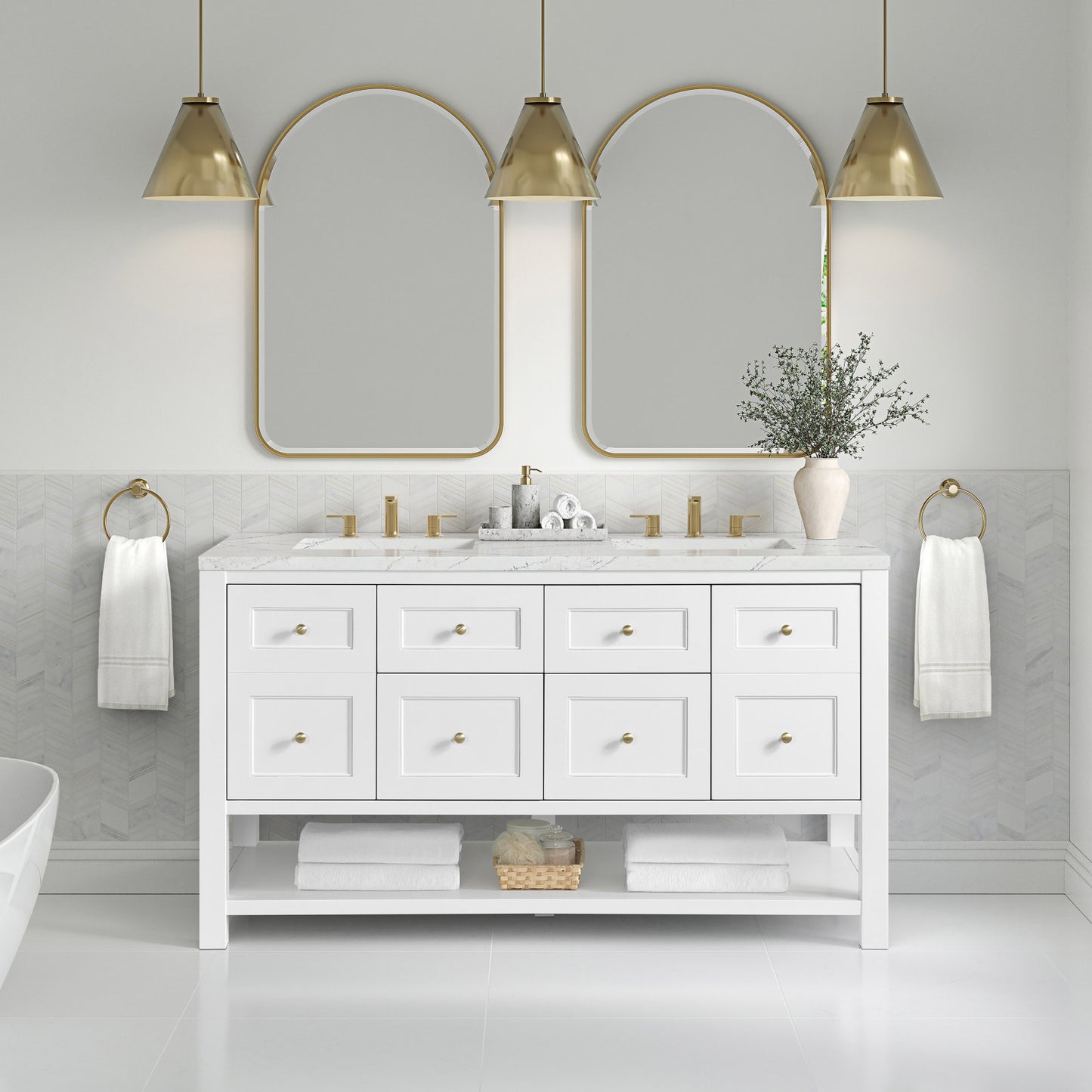 Breckenridge 60' Bathroom Vanity in White by James Martin Vanities