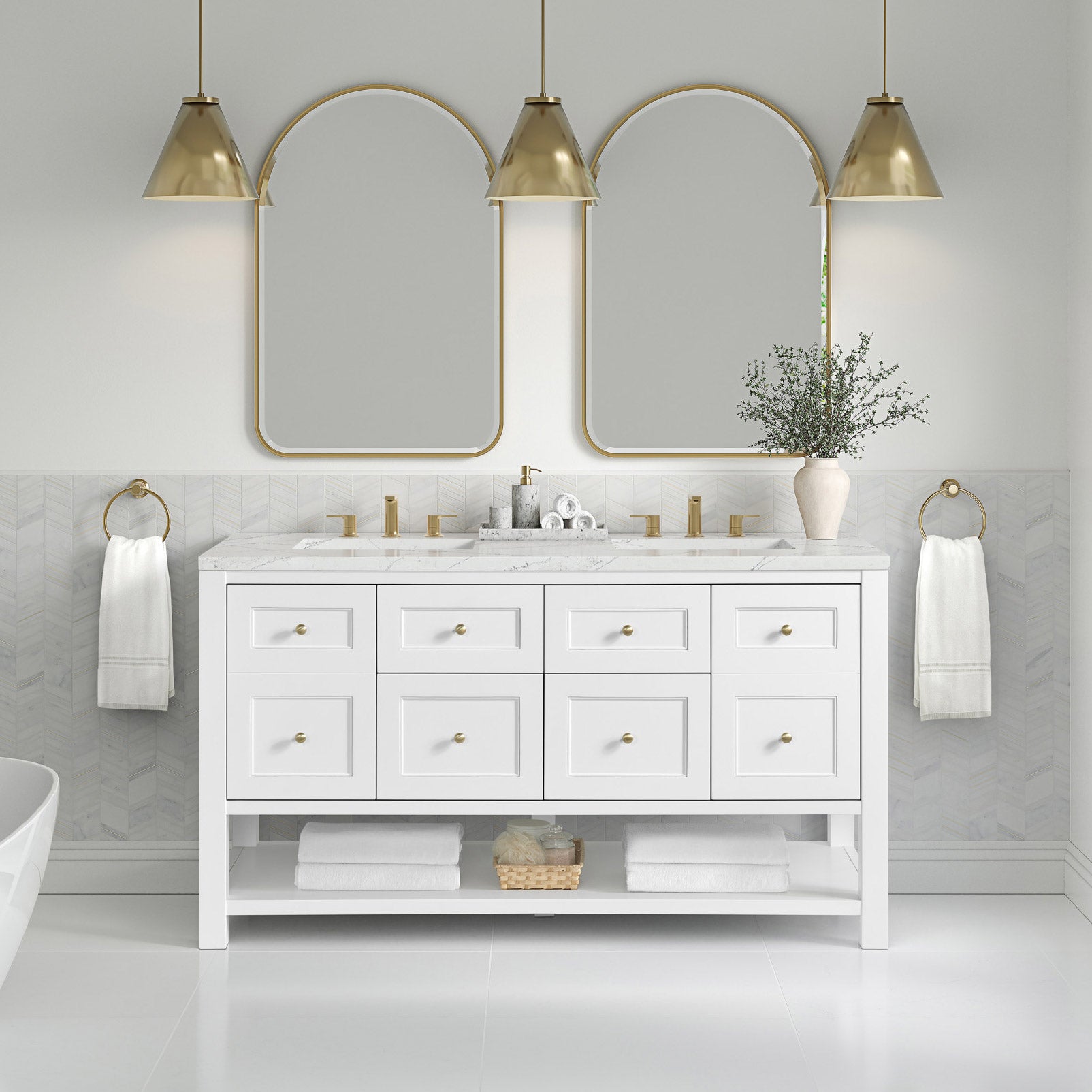 Breckenridge 60' Bathroom Vanity in White by James Martin Vanities
