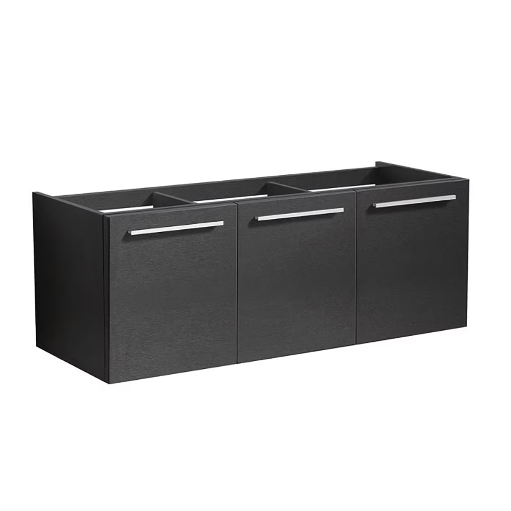 Vista 47"Wall Hung Dbl Sinks Wood Bathroom Cabinet in Brown