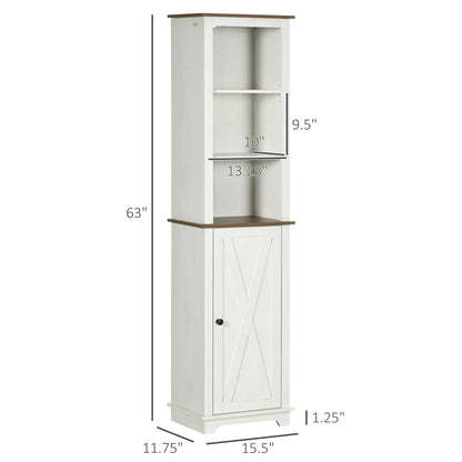 kleankin Slim Bathroom Storage Cabinet Freestanding Linen Tower