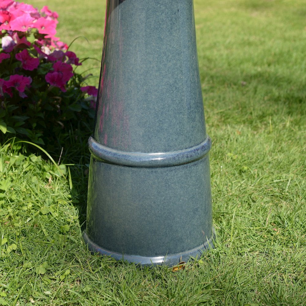 Hi-Line Gift Ltd. Ceramic Birdbath - Ocean Blue Serenity