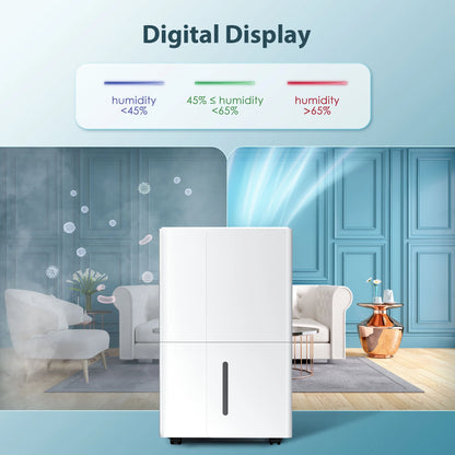 KISSAIR 15 Pint Dehumidifier, Max 3000 Sq.Ft Coverage Area, 3 Operation Modes, 24H Timer, Basement/Bathroom/Laundry Room