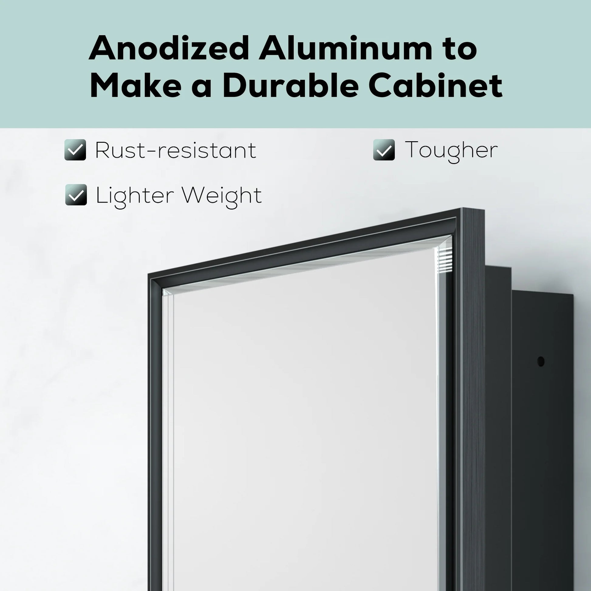 Keonjinn Bathroom Metal Framed Medicine Cabinets with Mirror, 16 x 24 inch Black Wall Cabinets, Rectangle Recessed/Wall Mounted Storage Cabinets
