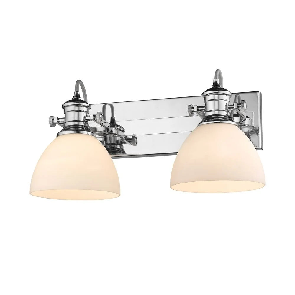 Hines 2 Light Bath Vanity in Chrome with Seeded Glass