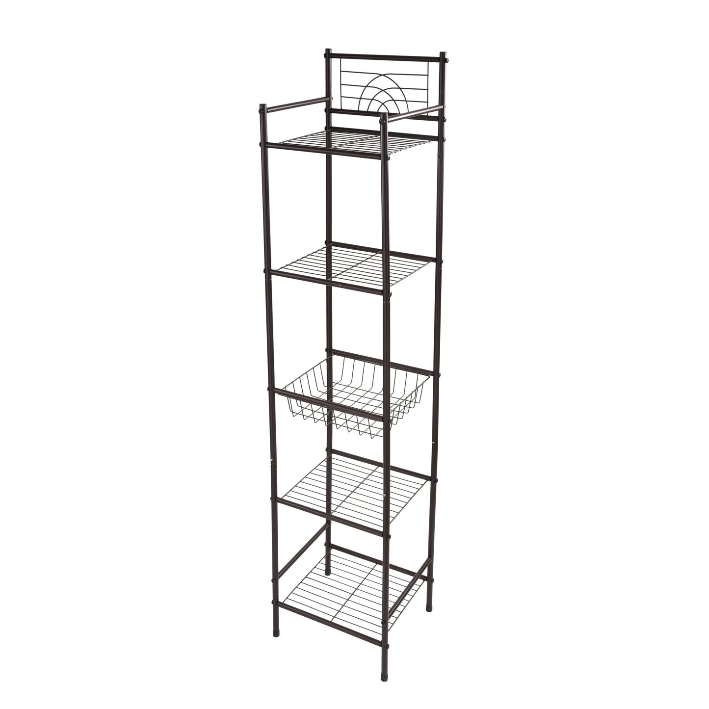 Bath Bliss 11.61"W x 12.99"D x 58.46"H 5-Shelf Storage Shelf, Bronze