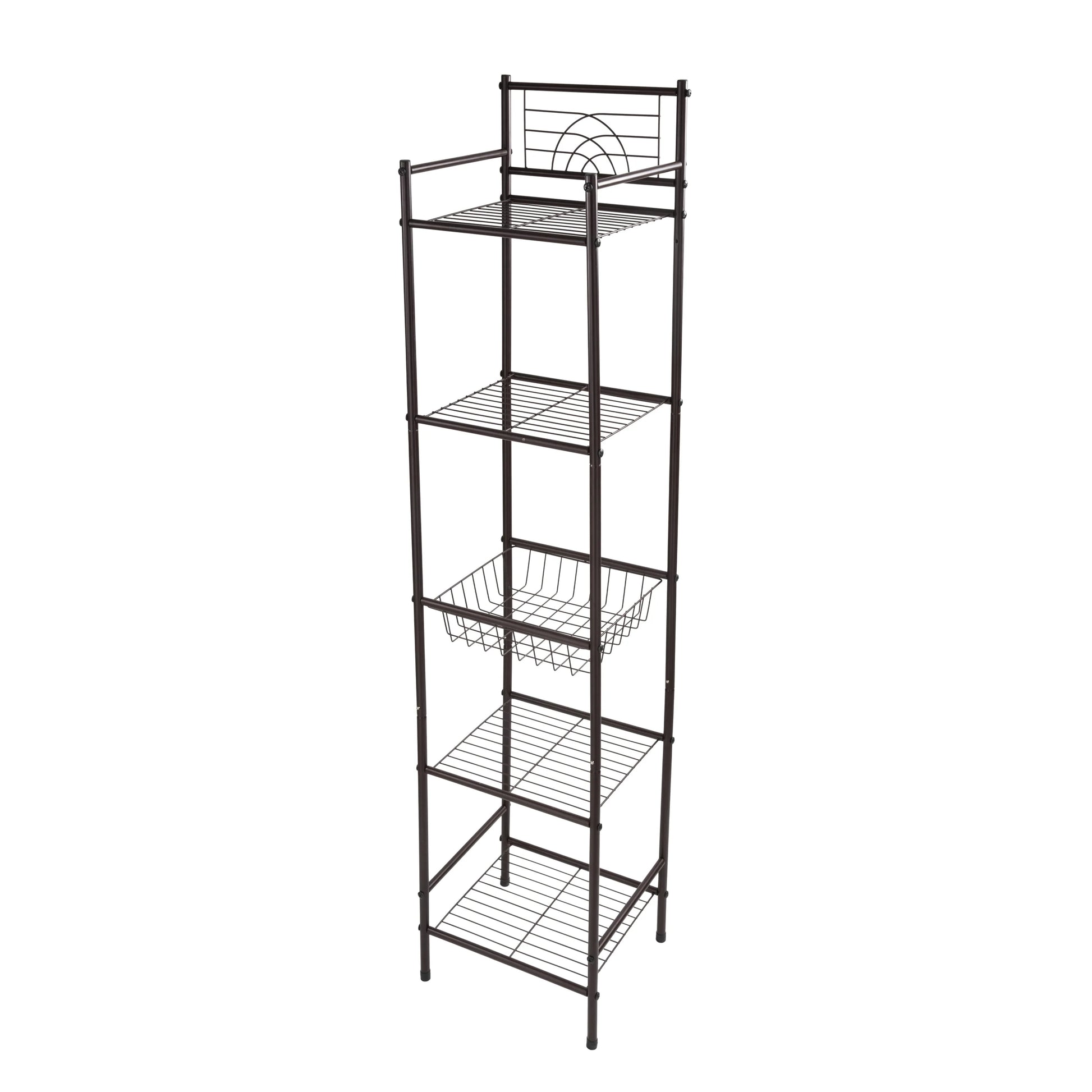 Bath Bliss 11.61"W x 12.99"D x 58.46"H 5-Shelf Storage Shelf, Bronze