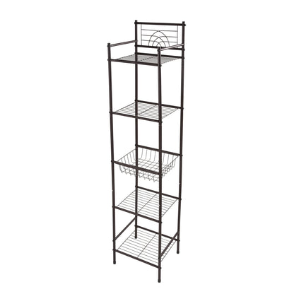 Bath Bliss 11.61"W x 12.99"D x 58.46"H 5-Shelf Storage Shelf, Bronze