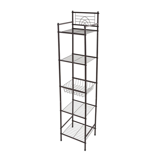 Bath Bliss 11.61"W x 12.99"D x 58.46"H 5-Shelf Storage Shelf, Bronze