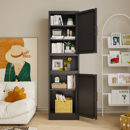 15.75"W Freestand Metal Tall and Thin Narrow Corner Storage Cabinet for Kitchen Bathroom Living Room