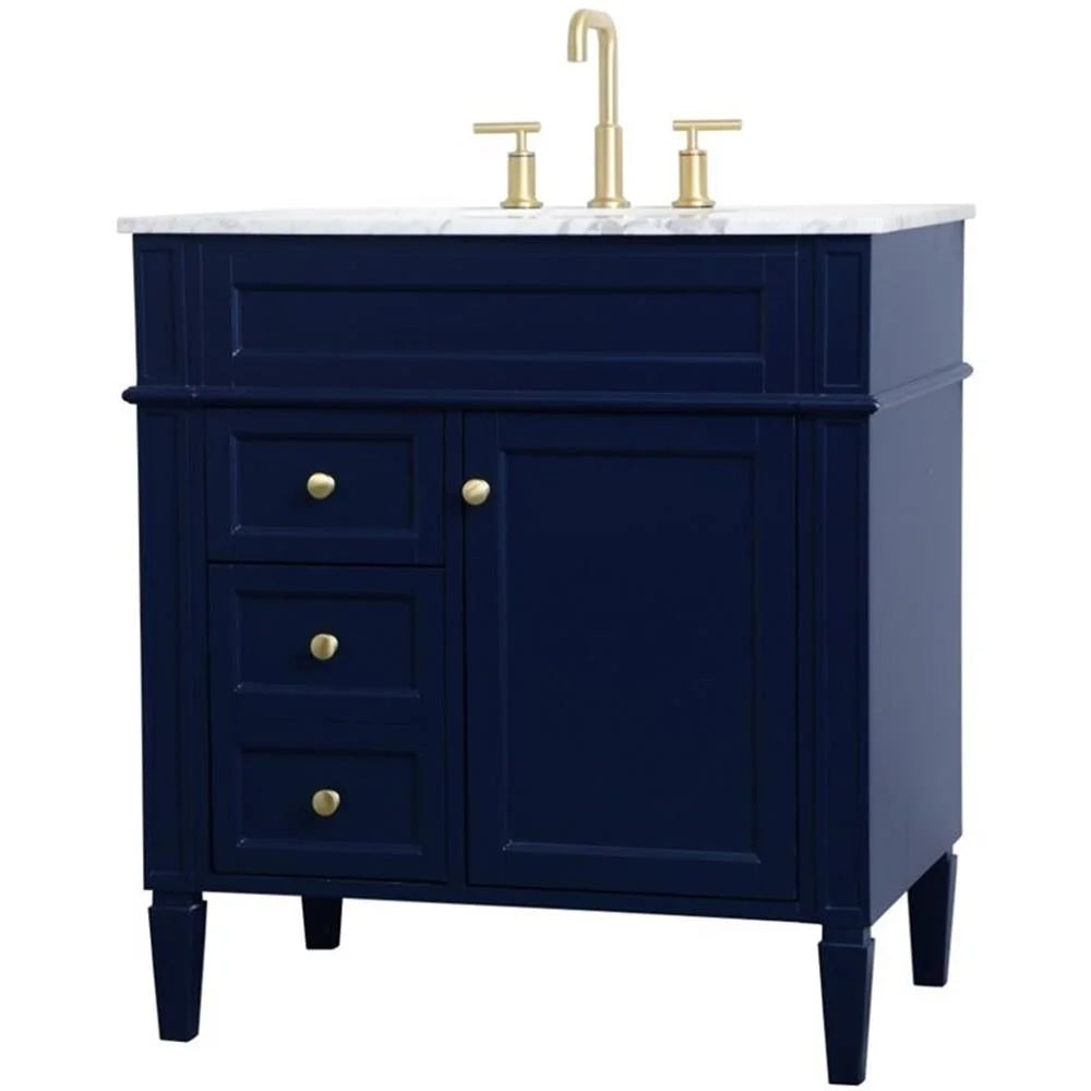 32 inch single bathroom vanity in blue