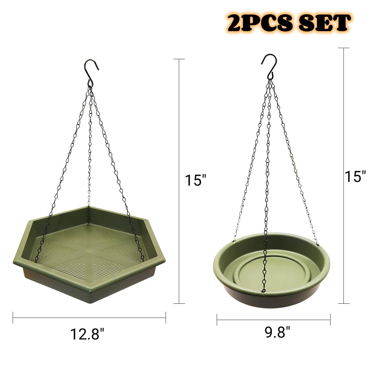 Hanging Bird Bath Feeder for Outdoors,Bird Feeder Hanging Bird Feeder Tray Charm to Your Garden 2 in 1