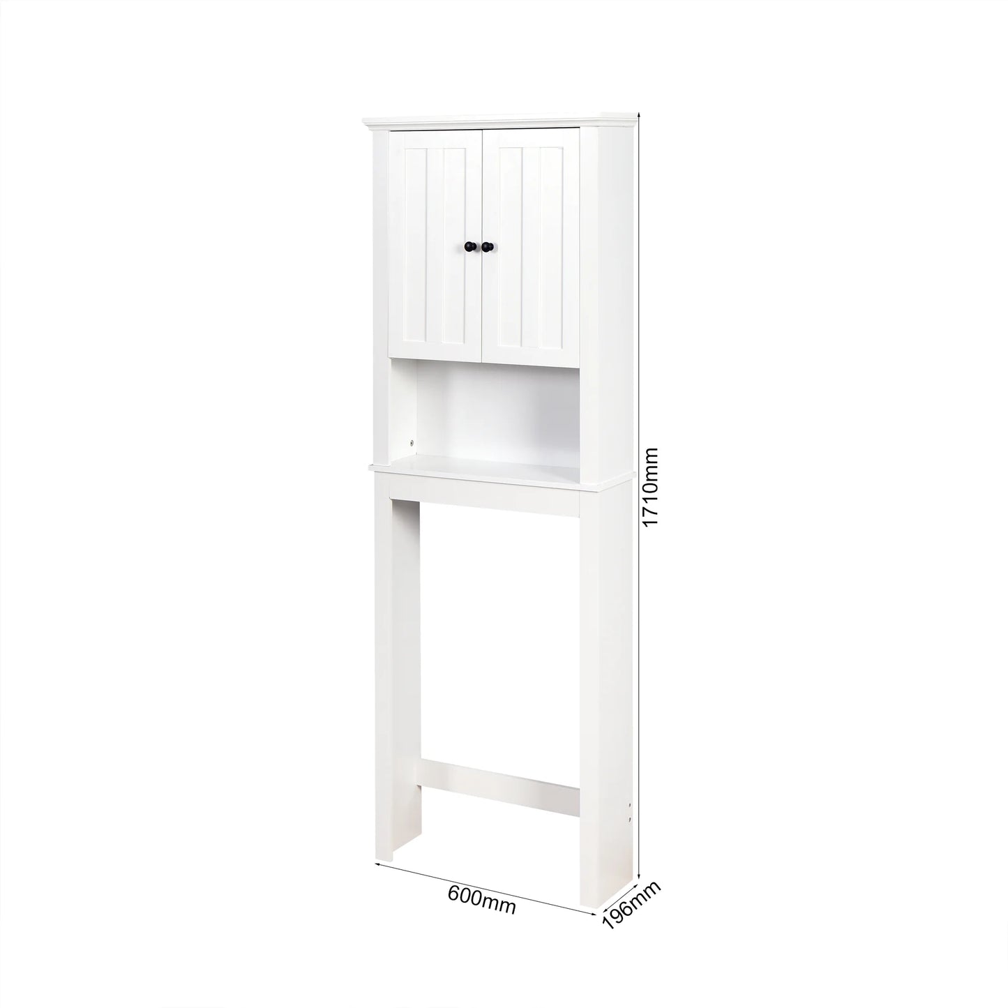UBesGoo Bathroom Cabinet, Bathroom Space Saver, Over The Toilet Storage with 2-Door Adjustable Shelves, White