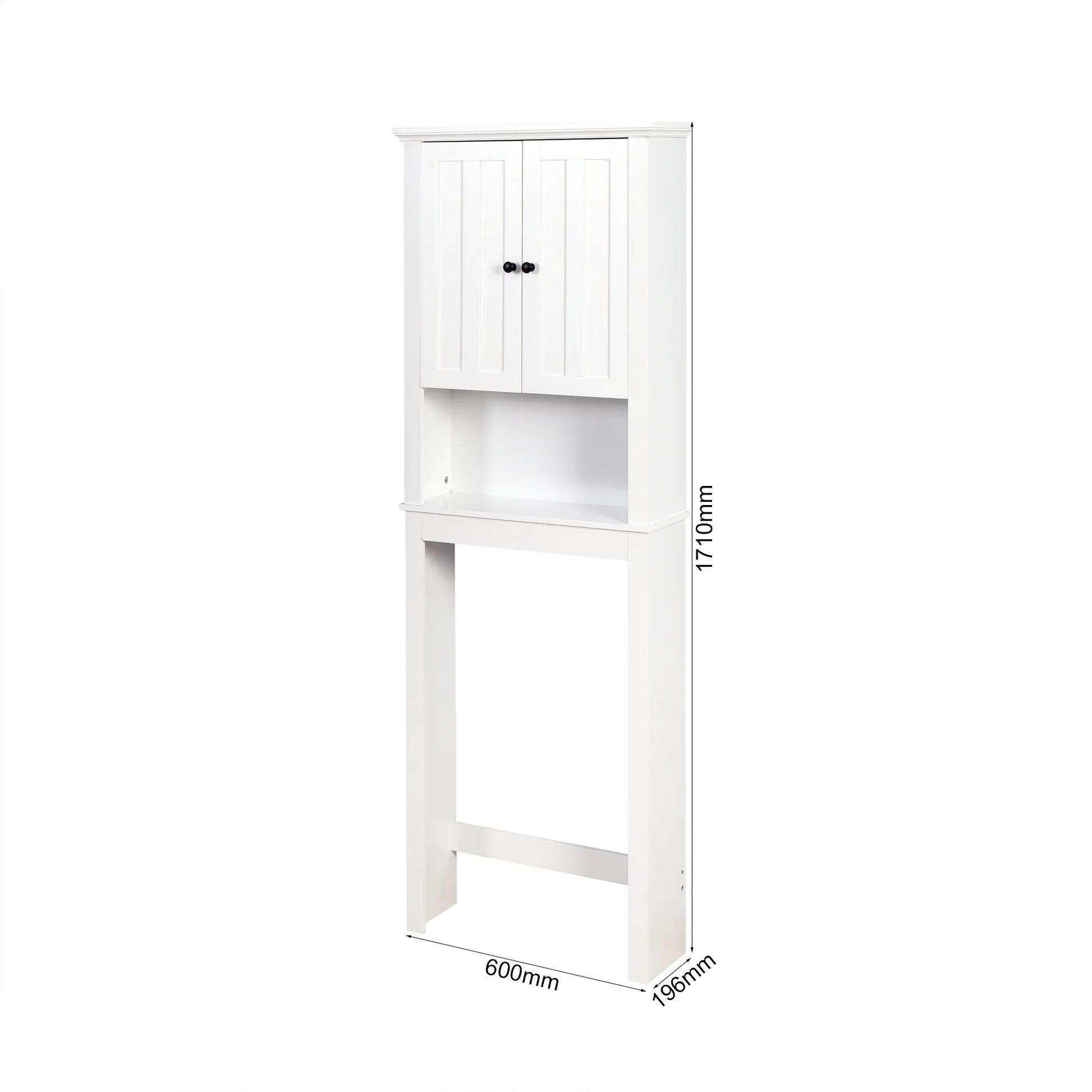 UBesGoo Bathroom Cabinet, Bathroom Space Saver, Over The Toilet Storage with 2-Door Adjustable Shelves, White