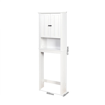 UBesGoo Bathroom Cabinet, Bathroom Space Saver, Over The Toilet Storage with 2-Door Adjustable Shelves, White