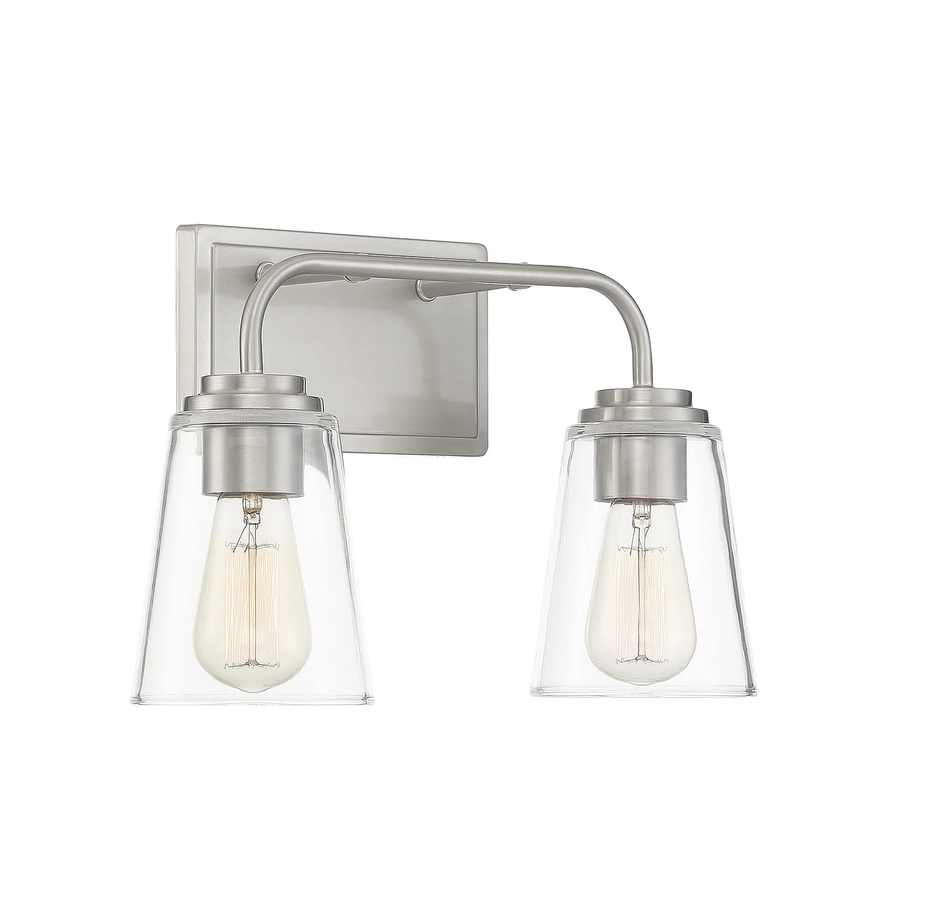 Trade Winds Lighting 2-Light Bathroom Vanity Light In Natural Brass