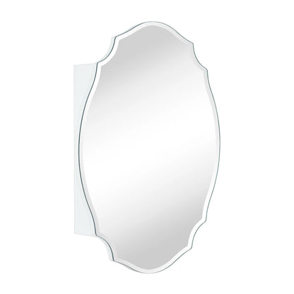 Frameless Irregular Medicine Cabinet with Beveled Mirror Bathroom Medicine Cabinet Mirror with Storage for Bathroom, 19'' H x 24'' W