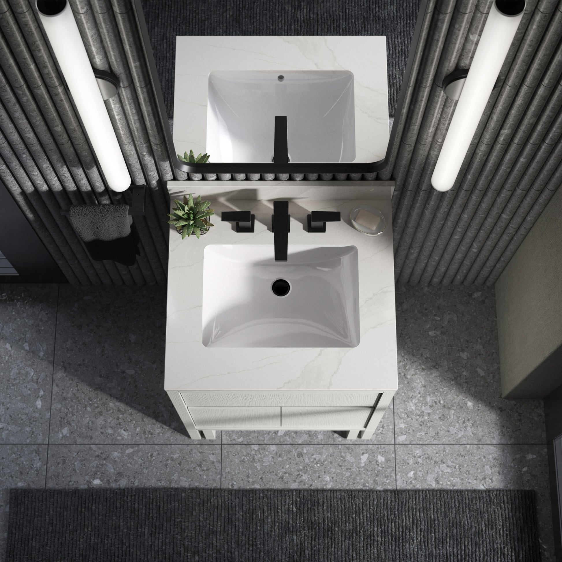 Kohler Solive Bathroom Vanity with Sink and Quartz Top in White