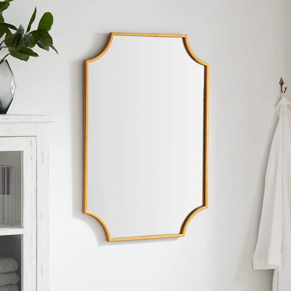 34" x 24.25" x 1" Wall Bathroom Vanity Mirror -IRON, MIRROR & ACRYLIC BACK- Gold Leaf -GL
