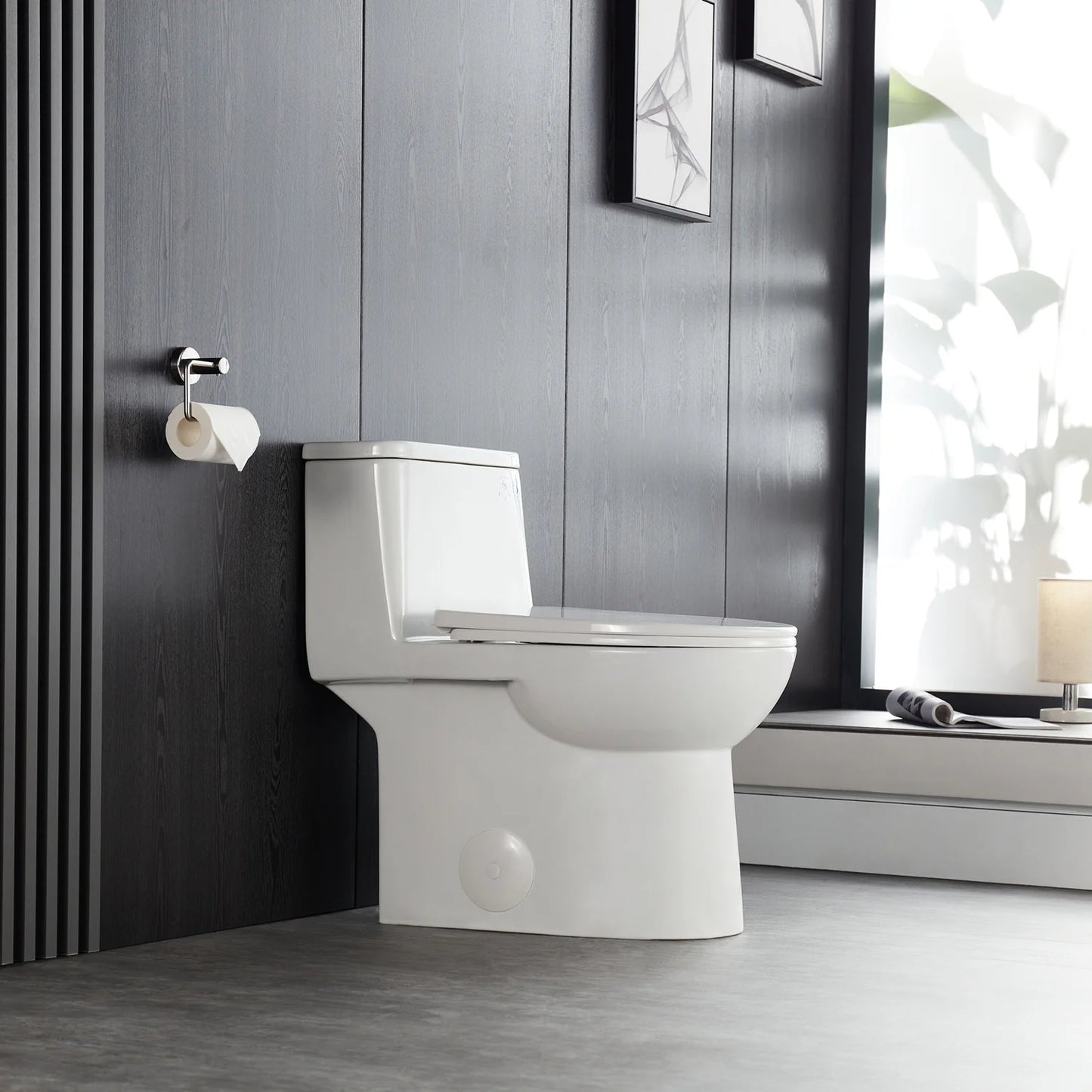 DeerValley Ursa DV-1F52677 Elongated One-Piece Toilet Ceramic 0.8/1.28 GPF Dual Flush Bathroom Toilets