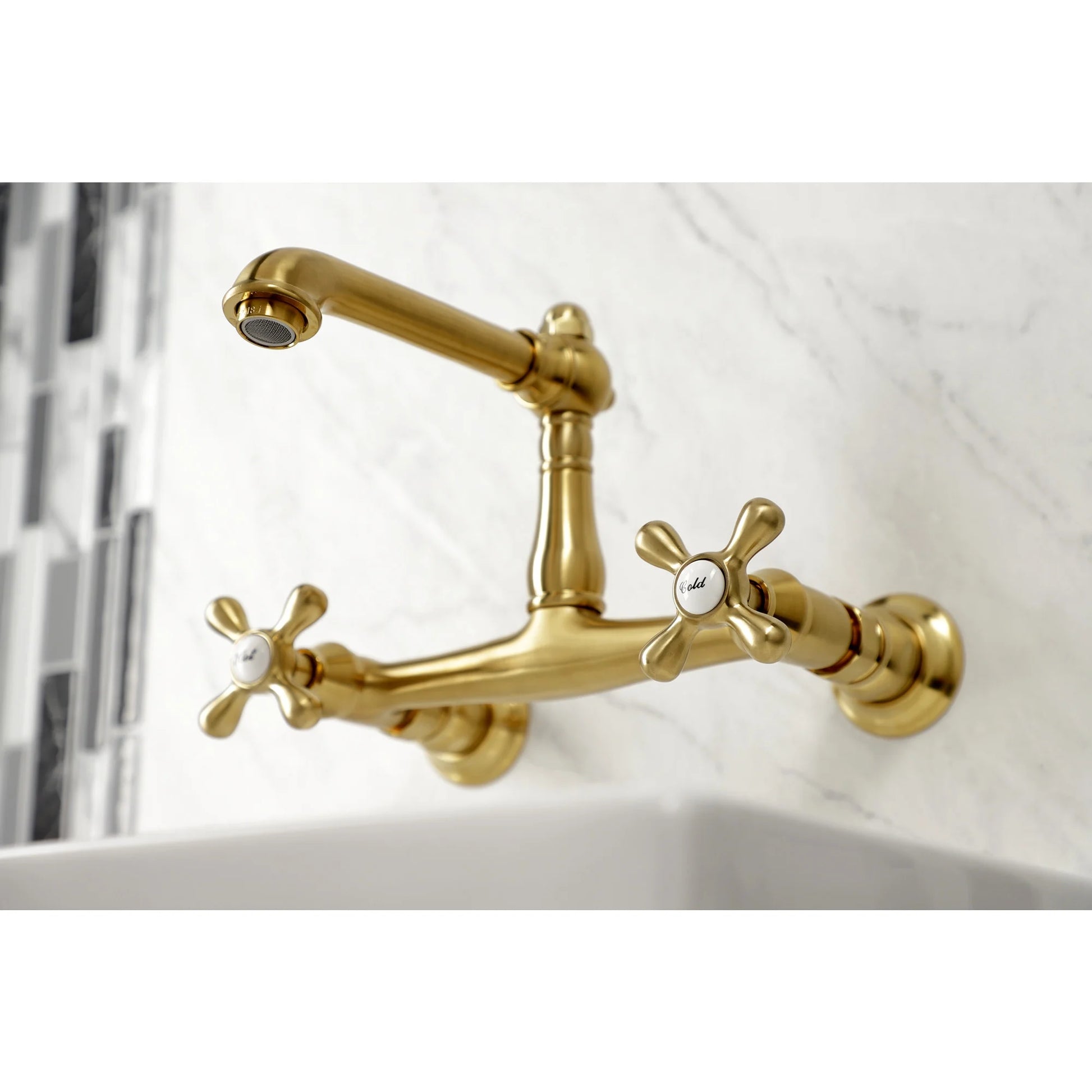 Kingston Brass KS7245AX 8-Inch Center Wall Mount Bathroom Faucet, Oil Rubbed Bronze
