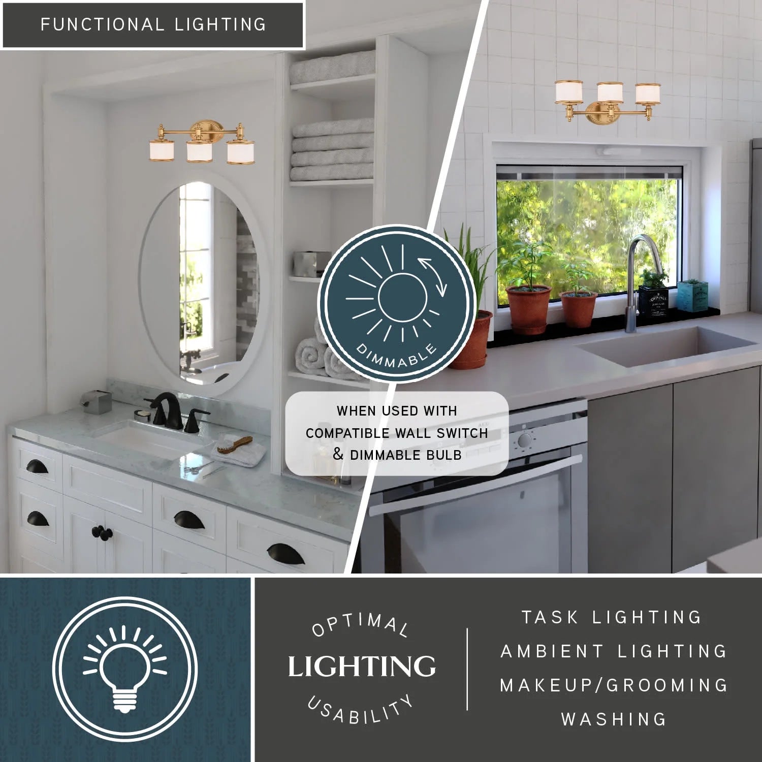 Carlisle 4 Light Chrome Bathroom Vanity Fixture