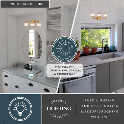 Carlisle 4 Light Chrome Bathroom Vanity Fixture