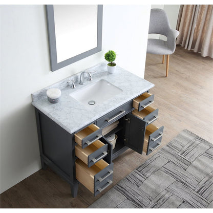 Ari Kitchen & Bath Danny 42" Solid Wood Bathroom Vanity in Maple Gray