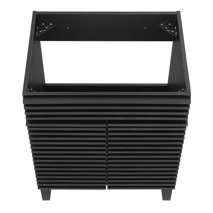 Vanity Cabinet (Sink not included), Black, Wood, Mid Century Hotel Bedroom Bathroom, Modern Contemporary HB33433