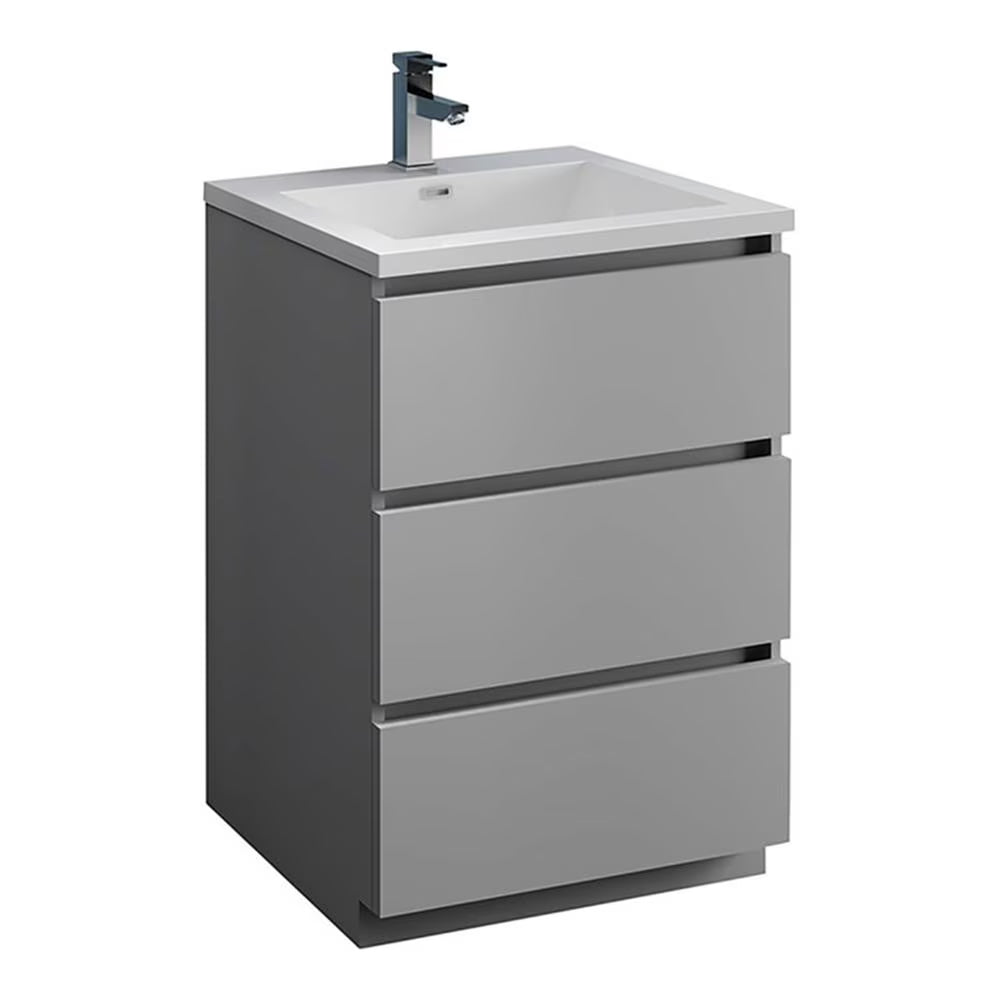 Fresca Lazzaro 24" Rosewood Free Standing Modern Bathroom Cabinet w/ Integrated Sink