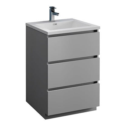 Fresca Lazzaro 24" Rosewood Free Standing Modern Bathroom Cabinet w/ Integrated Sink