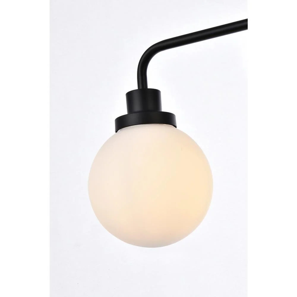 Living District Hanson 2 lights bath sconce in black with frosted shade