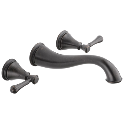 Delta Cassidy Two Handle Wall-Mount Bathroom Faucet Trim in Chrome (Valve Not Included) T3597LF-WL