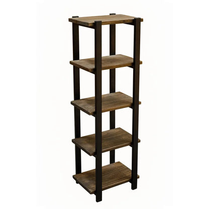 Pomona 48"H Metal and Solid Wood Bath Floor Storage Shelf