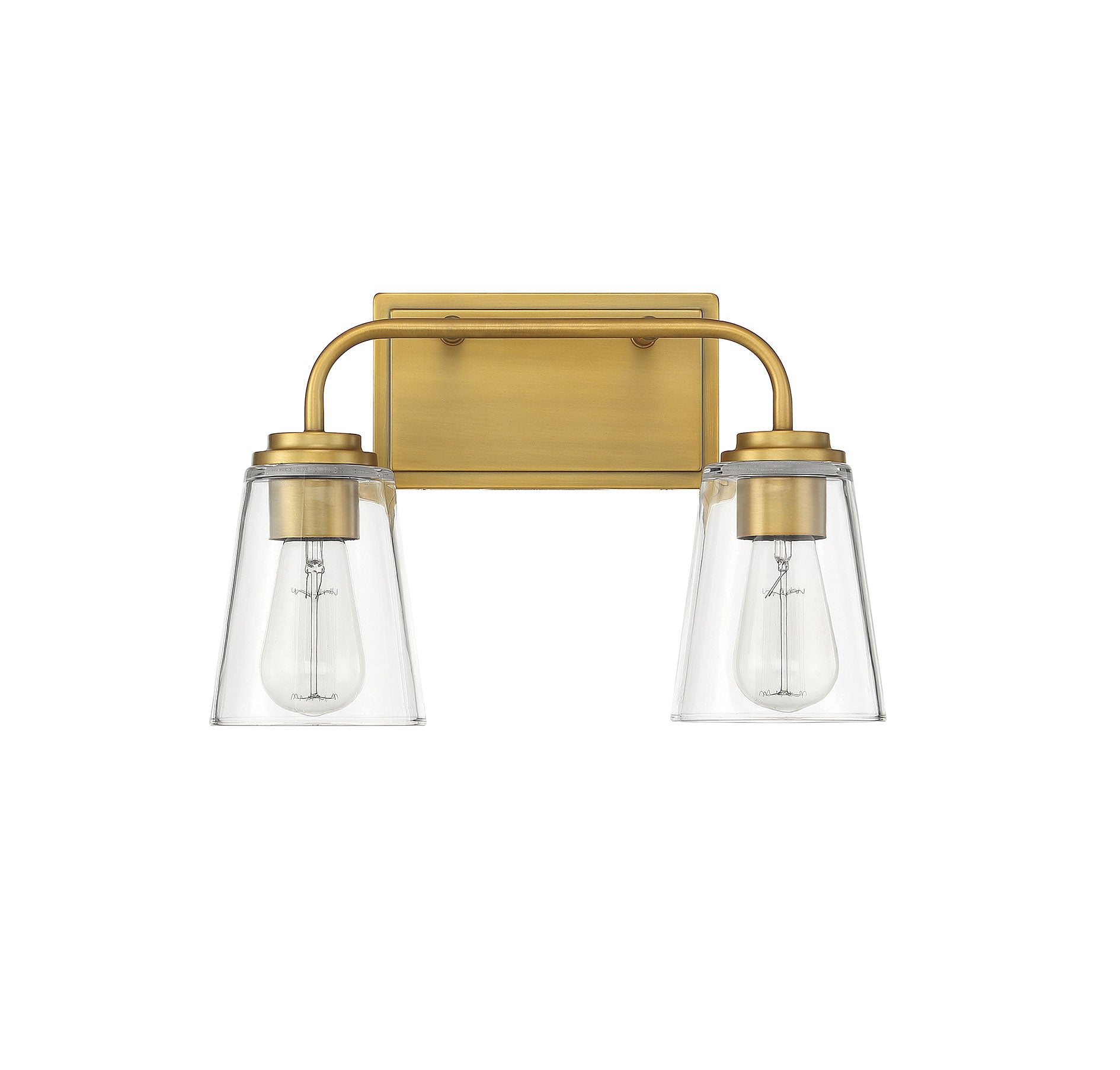 Trade Winds Lighting 2-Light Bathroom Vanity Light In Natural Brass