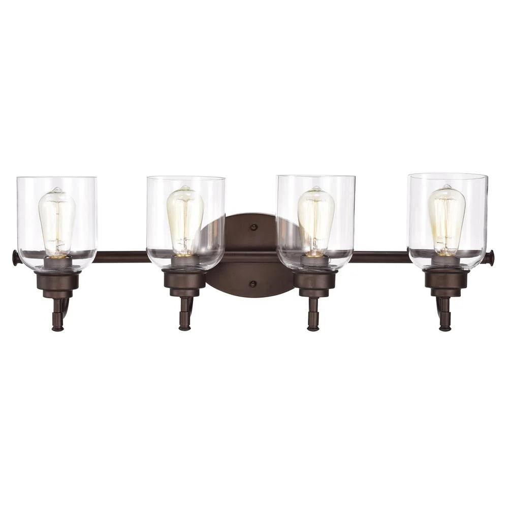 CHLOE Adair Transitional 4 Light Oil Rubbed Bronze Bath Vanity Fixture 30" Wide