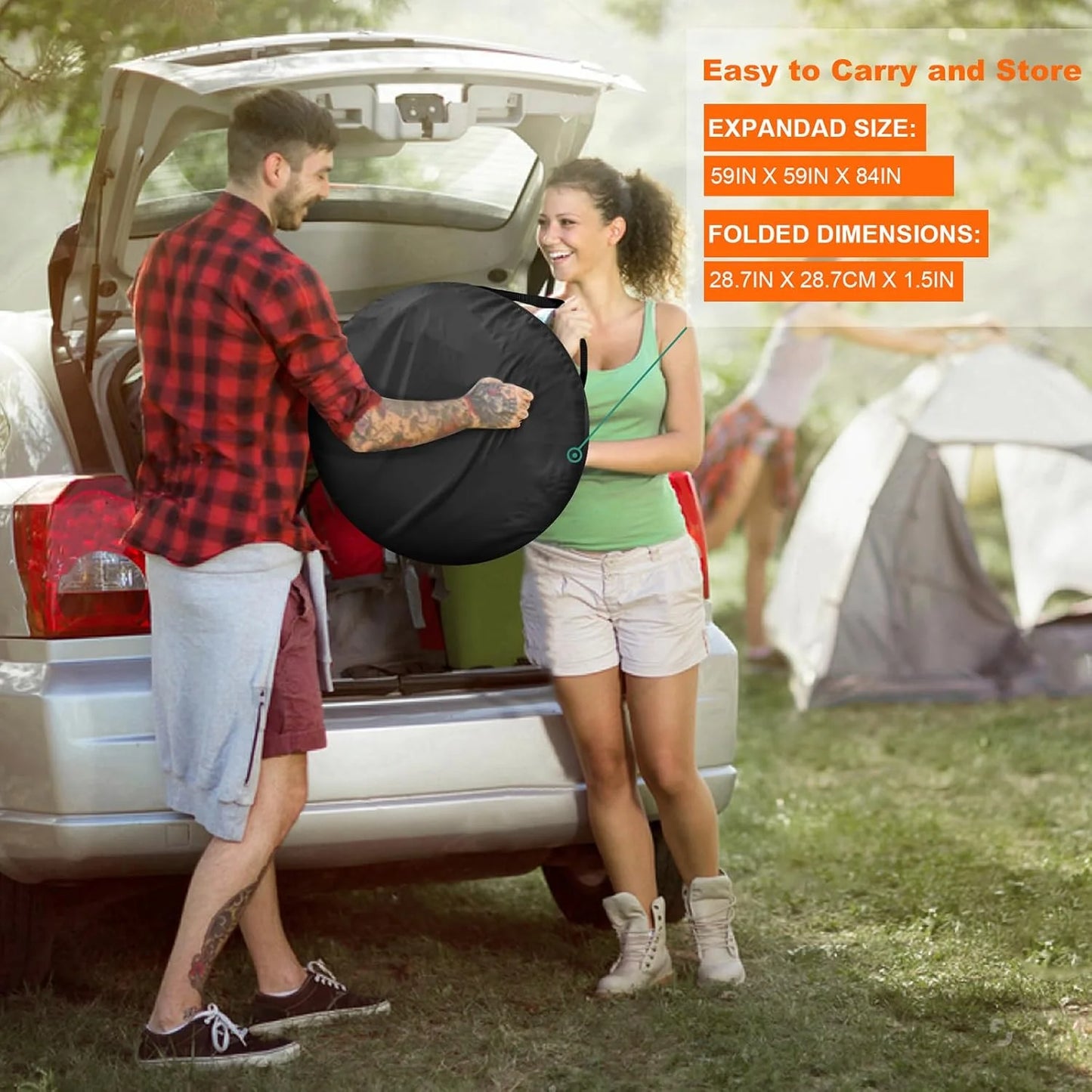 Shower Privacy Tent, 7FT Extra Large Pop Up Toilet Tent, Portable Outdoor Bathroom Shower Enclosure, Privacy Shelter for Changing Camping Hiking Beach Dressing, Fishing, UPF50+
