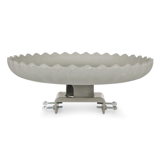 Farm Innovators Outdoor Heated Bird Bath, 120W Stone Birdbath w/ Deck Mount