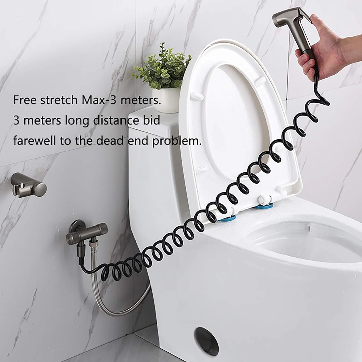 Handheld Bidet Sprayer for Toilet, Brass Portable Cloth Diaper Sprayer Set Single Cold Water Bathroom Bidet Sprayer Kit with PVC Shower Hose for Pet Bathing,Gray
