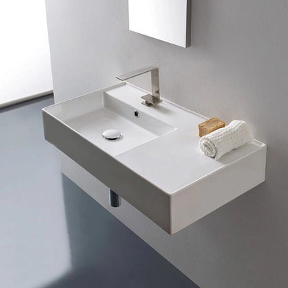 Nameeks Scarabeo 5115-One Hole Scarabeo 32" Ceramic Wall Mounted Bathroom Sink - White