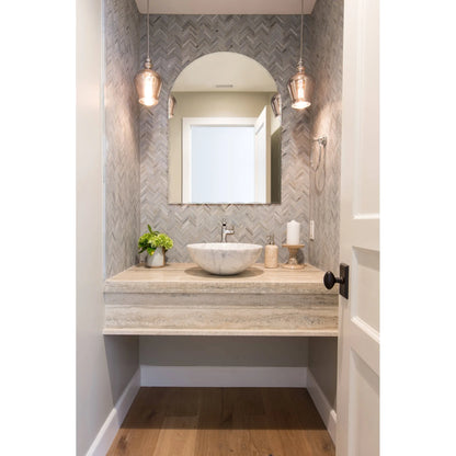 Decor Wonderland Rita Arch Modern Frameless Bathroom Vanity Mirror 39.5" W x 31.5" T