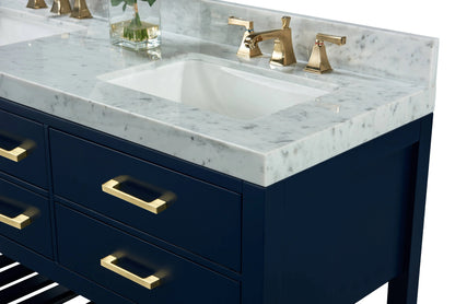 Ancerre Designs Elizabeth 72" Wood Bathroom Vanity Set in Heritage Blue