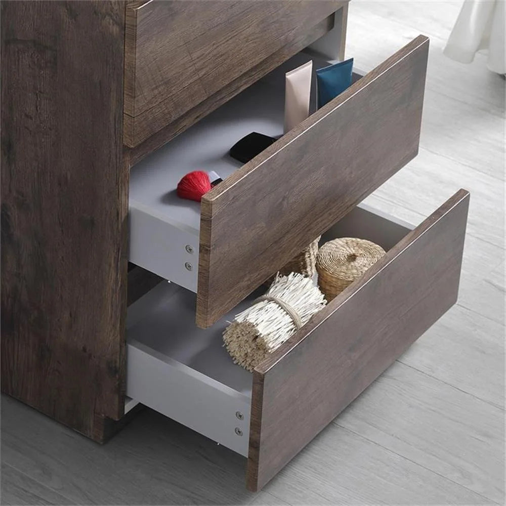 Fresca Lazzaro 24" Rosewood Free Standing Modern Bathroom Cabinet w/ Integrated Sink