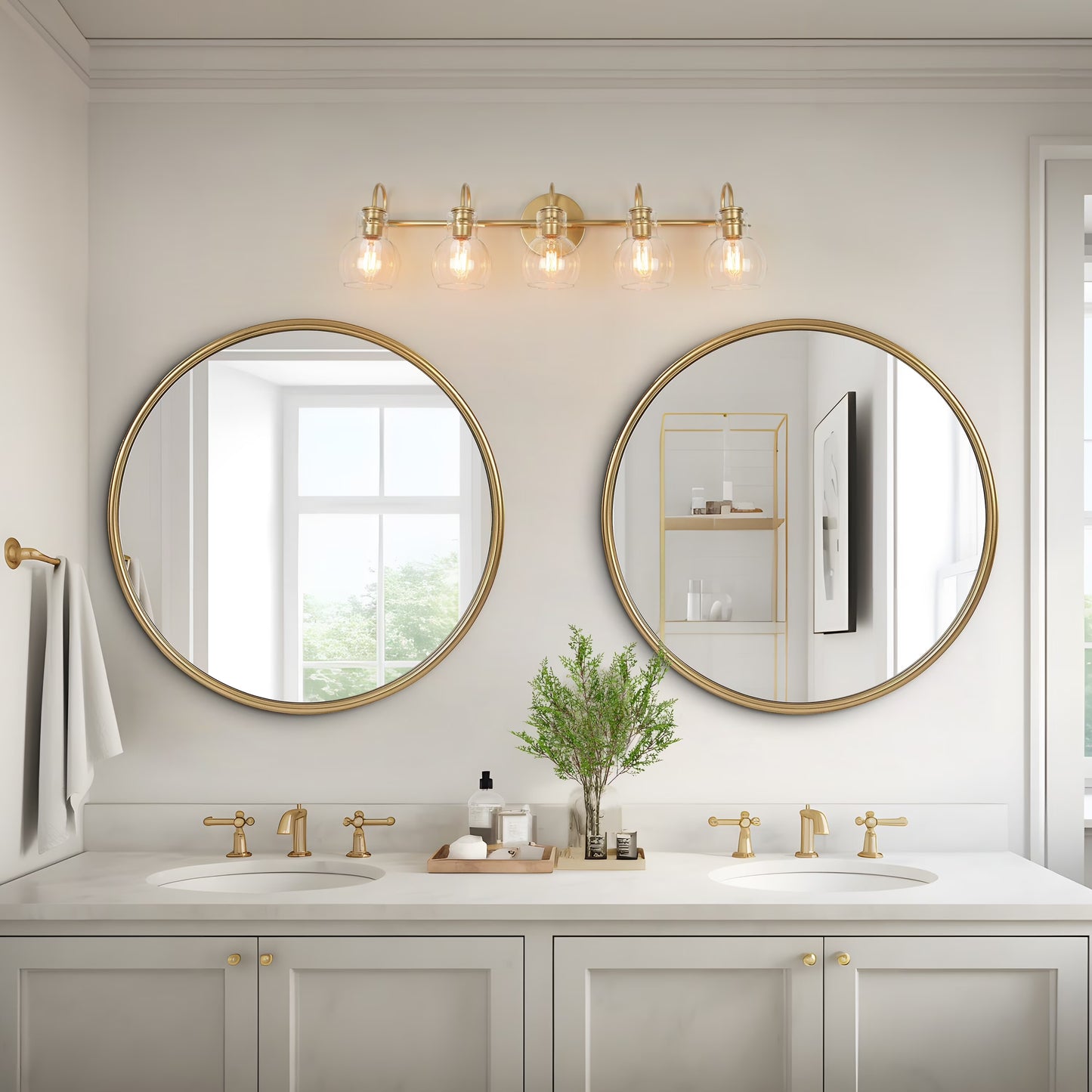 Carson Carrington Modern Gold 3-Light Bathroom Vanity Light Glass Wall Sconce 3-Light, Black 3-Light/ L22"xW7"xH9" Black 13 to 24 Inches 4 to 8 Inches