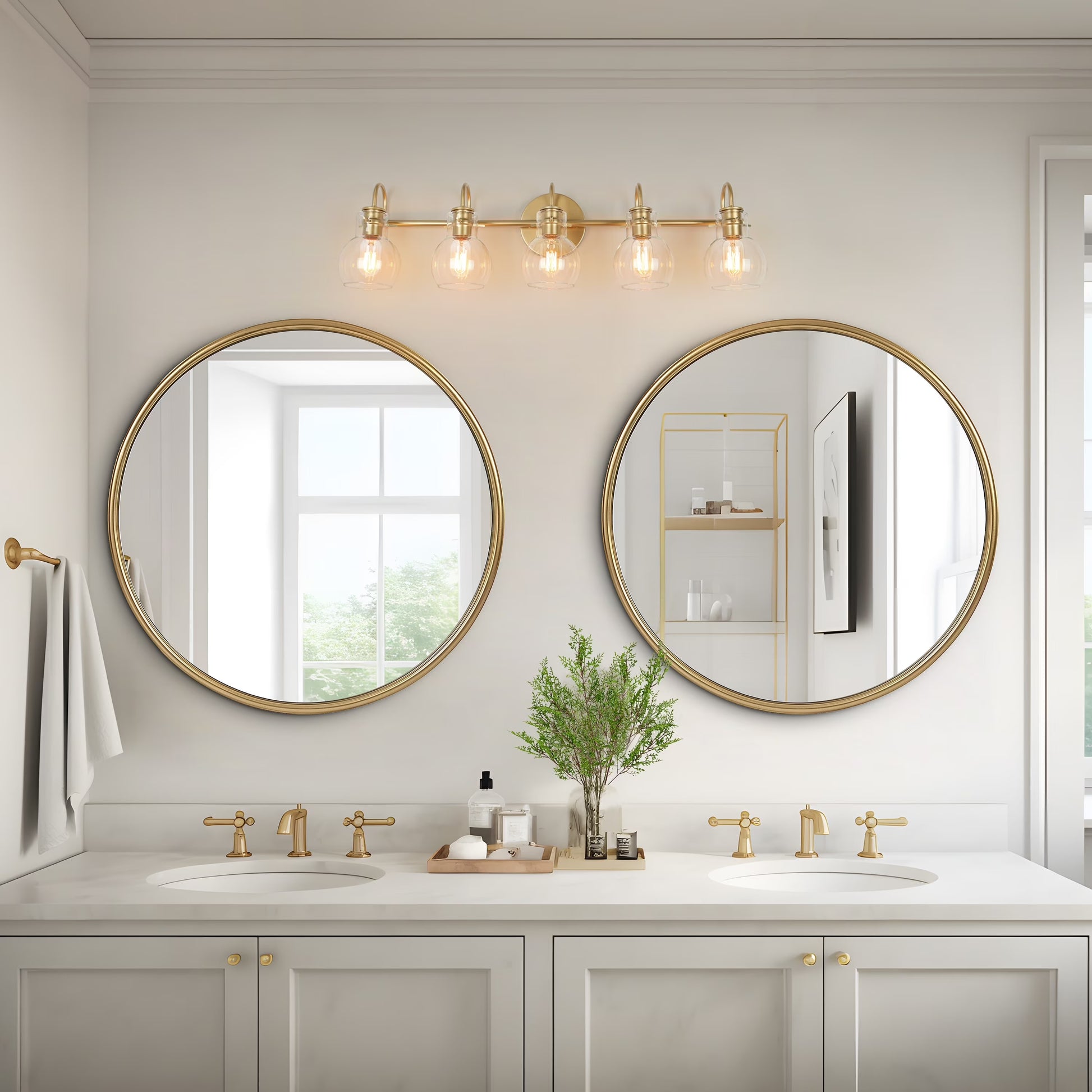 Carson Carrington Modern Gold 3-Light Bathroom Vanity Light Glass Wall Sconce 3-Light, Black 3-Light/ L22"xW7"xH9" Black 13 to 24 Inches 4 to 8 Inches