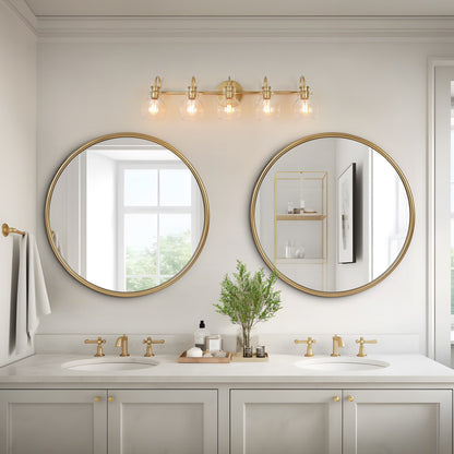 Carson Carrington Modern Gold 3-Light Bathroom Vanity Light Glass Wall Sconce 3-Light, Black 3-Light/ L22"xW7"xH9" Black 13 to 24 Inches 4 to 8 Inches