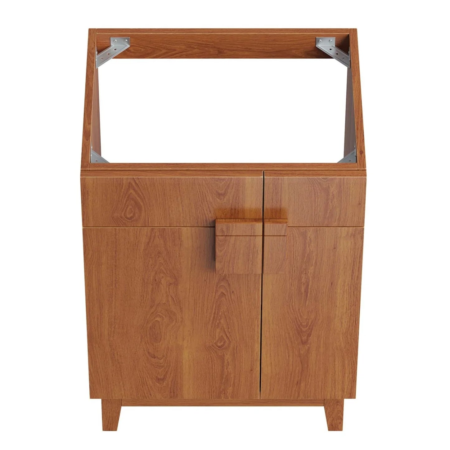 Vanity Cabinet (Sink not included), Walnut, Melamine Wood , Hotel Bedroom Bathroom, Modern Contemporary HB36062