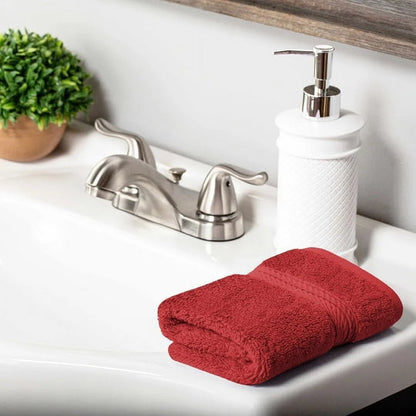 Egyptian Cotton 900 GSM Hotel Quality 6-Piece Towel Set, 2 Face, 2 Hand, and 2 Bath Red