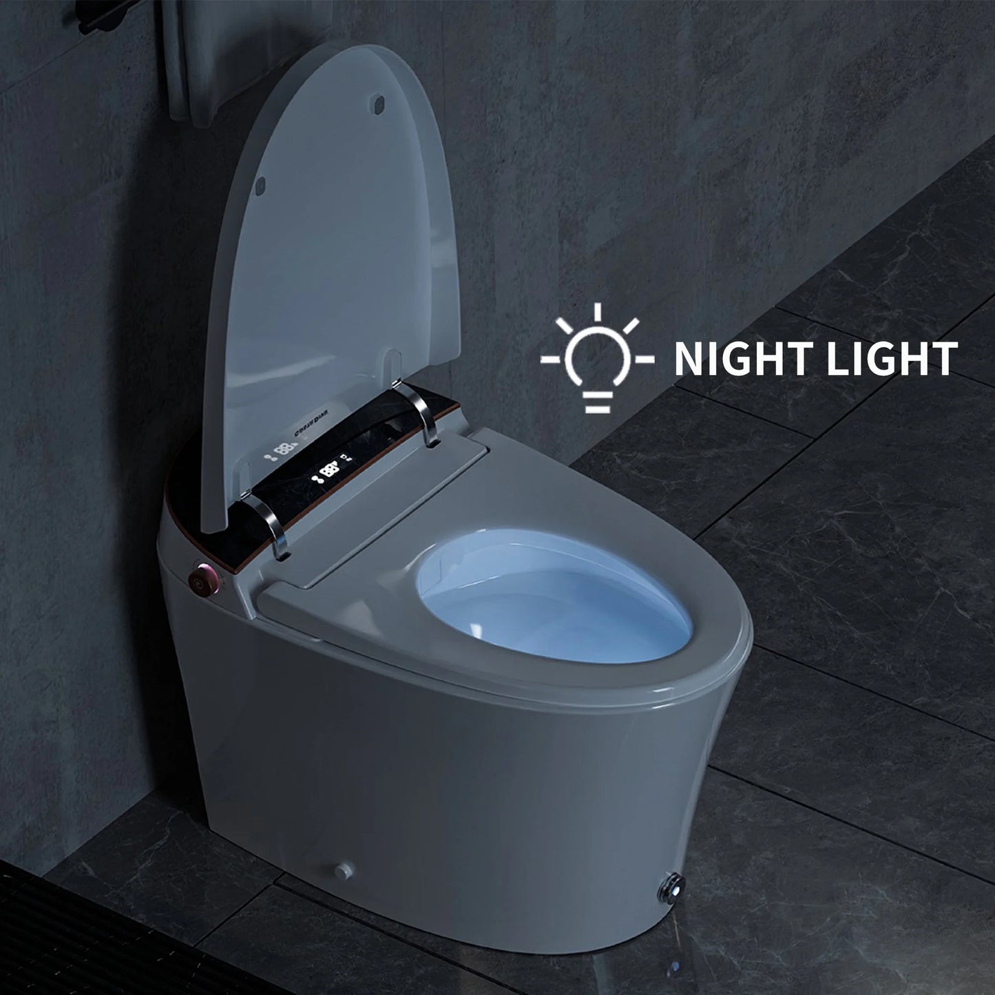 Casta Diva Smart Toilet, 12'' Rough in Elongated One Piece Ceramic Toilet with Bidet for Bathrooms