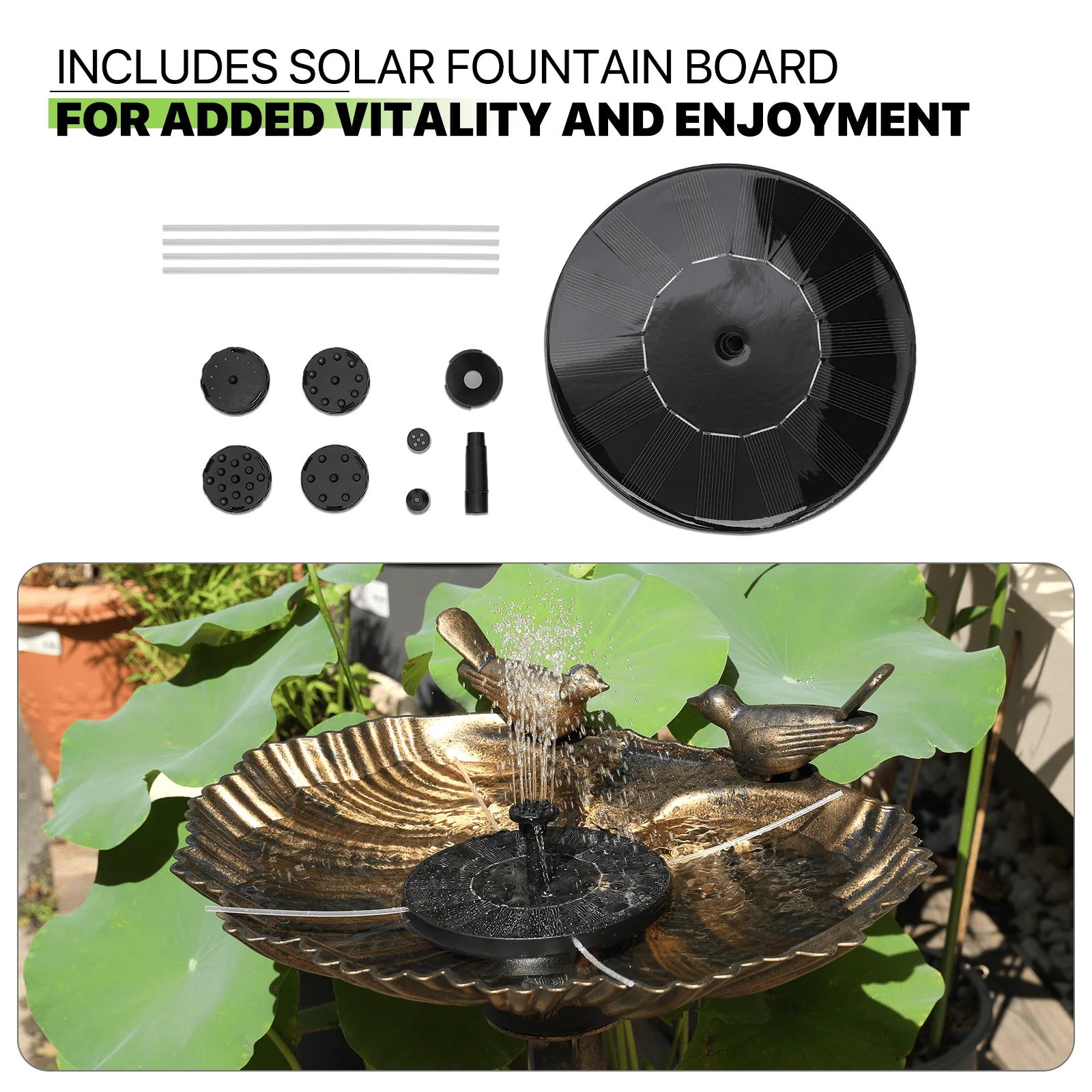 Magshion 28" Outdoor Garden Pedestal Bird Bath with Solar Pumb, for Patio Backyard Décor, Bronze