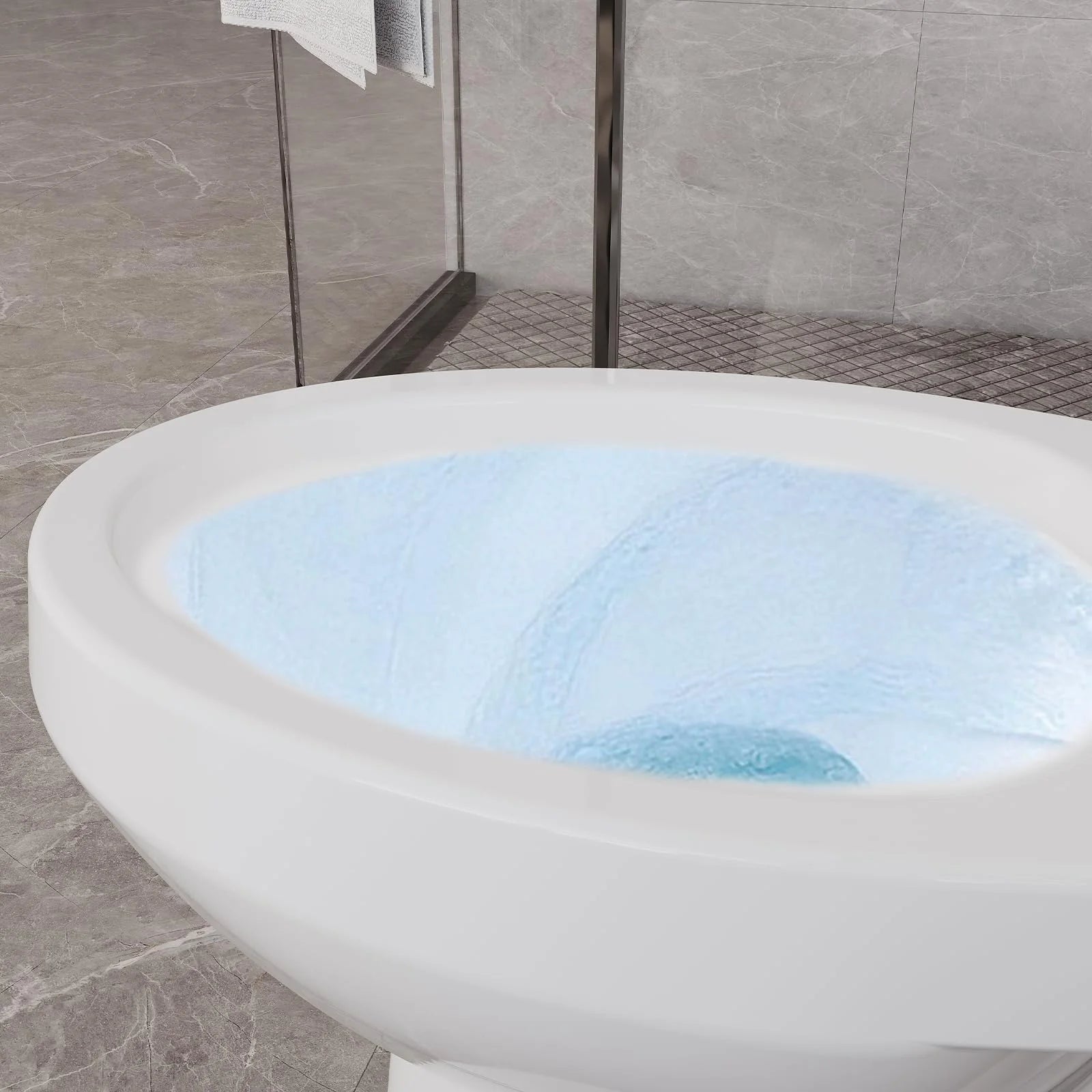 TROPOW Toilet, Two-Piece Toilet, ADA Toilet with Dual Flush, Elongated Toilets for Bathrooms with Soft Close Seat, Universal Height,White